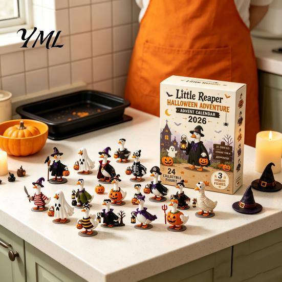Holiday Surprise Gift for Children Halloween Advent Calendar 2026 with 24 Horror Ducks Figures, Days of Fun Kids Countdown Acrylic Adult Teens
