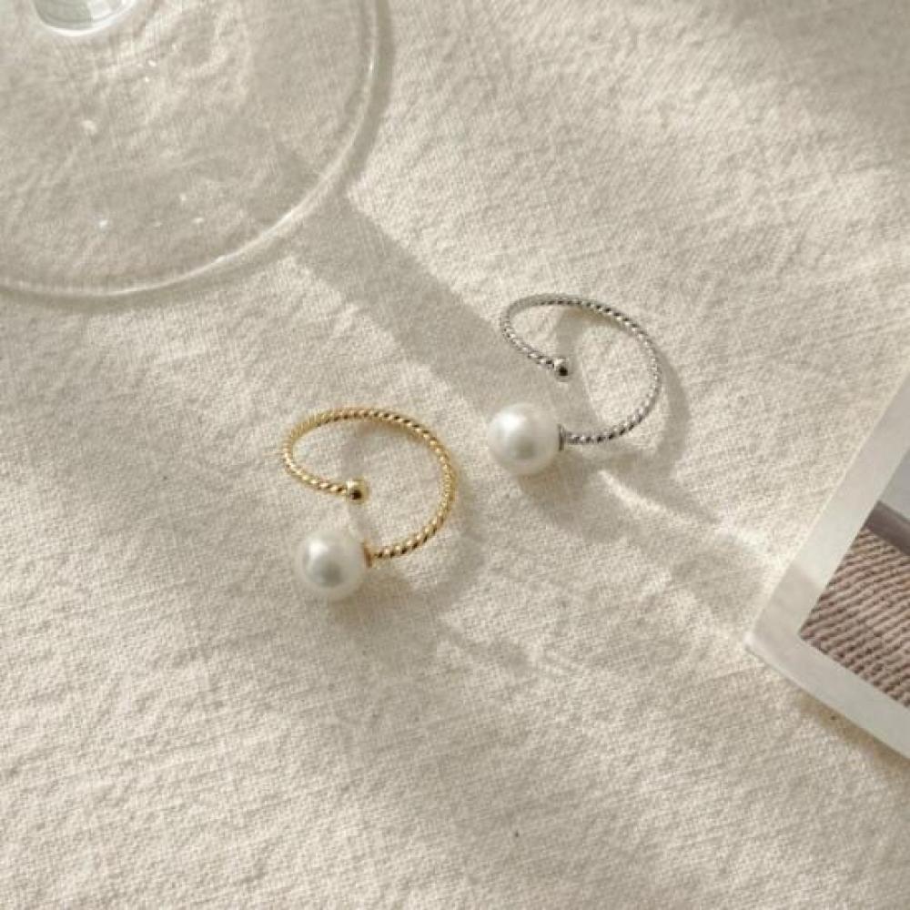 New Arrivals Open Run Frulla Twist Women Open Ring King Pearl Ring