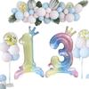 32-дюймовая радужная цифра-подставка из фольги с короной, цифровой градиент, красочные фигуры, глобусы, детский день рождения, вечеринка, свадьба, декор