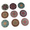 3PCS Rubber Placemat Round Cup Mat Table Pad Mandala Coaster Kitchen