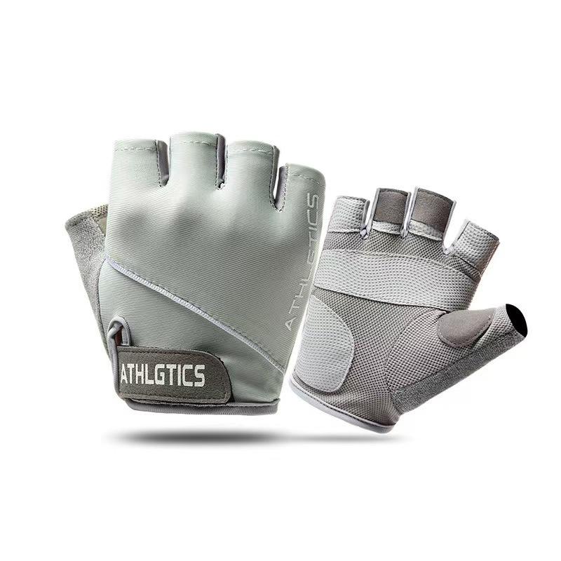 Fitness Gloves Men's Half Finger Breathable Ice Silk Anti  Slip Wear Resistant Liquid Silicone Women's Outdoor Cycling Sports Horizontal Bar Training
