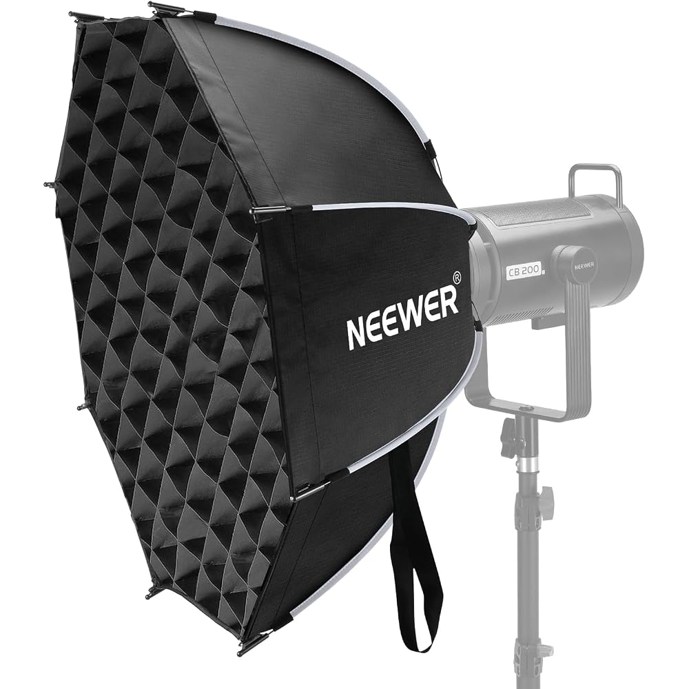 NEEWER 65cm Octagonal Softbox, Bowens Mount, Quick Setup, Foldable, with Diffuser/Grid/Bag, Compatible with Parabolic Softboxes: Aputure 120d, Godox S
