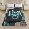 Фланелевое одеяло с принтом Nirvana, уютное, легкое, плюшевое покрывало для кровати, дивана, домашнего использования