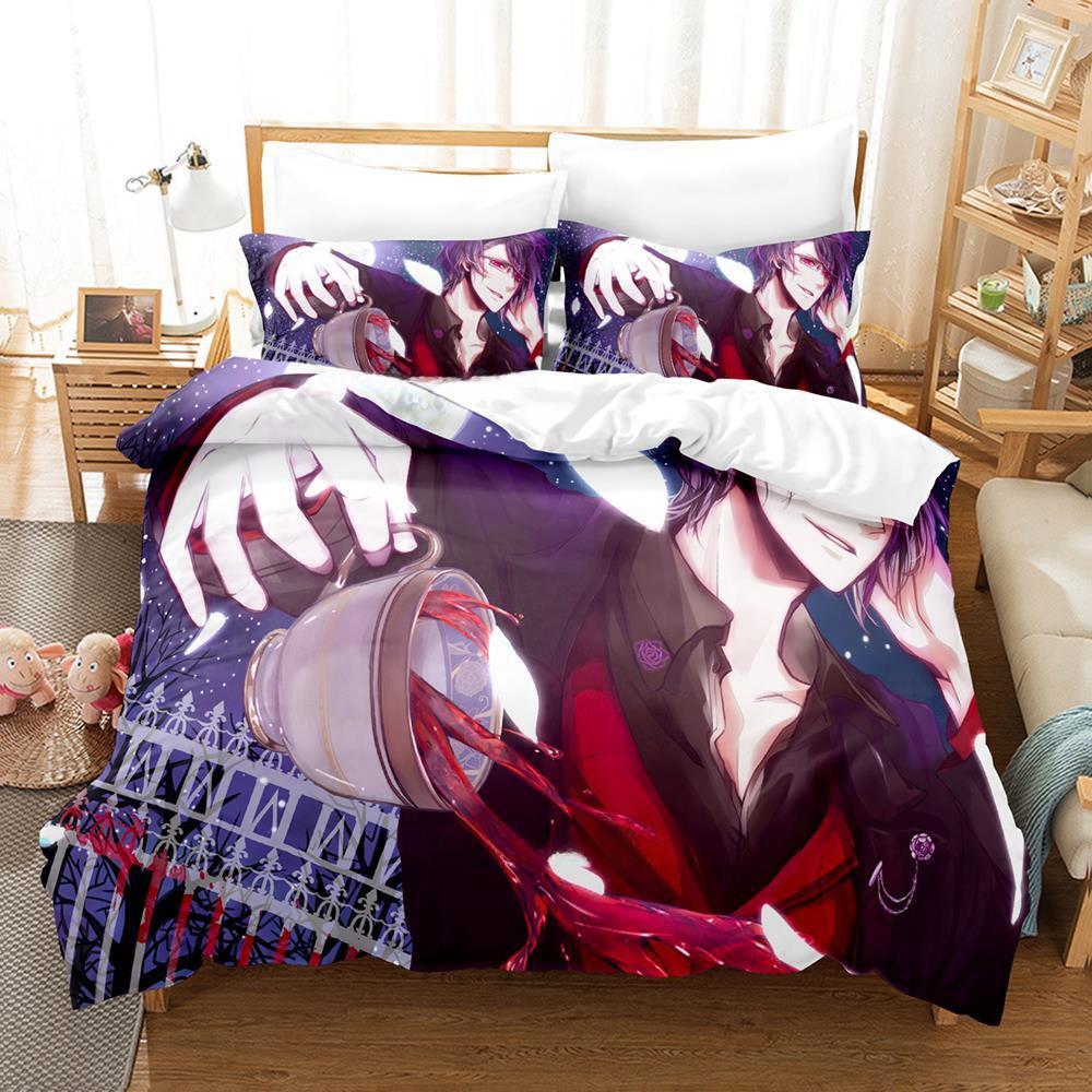 Game Diabolik Lovers Bedding Set Single Twin Full Queen King Size Bed Set Adult Kid Bedroom Duvetcover Sets Anime Bed Sheet Set