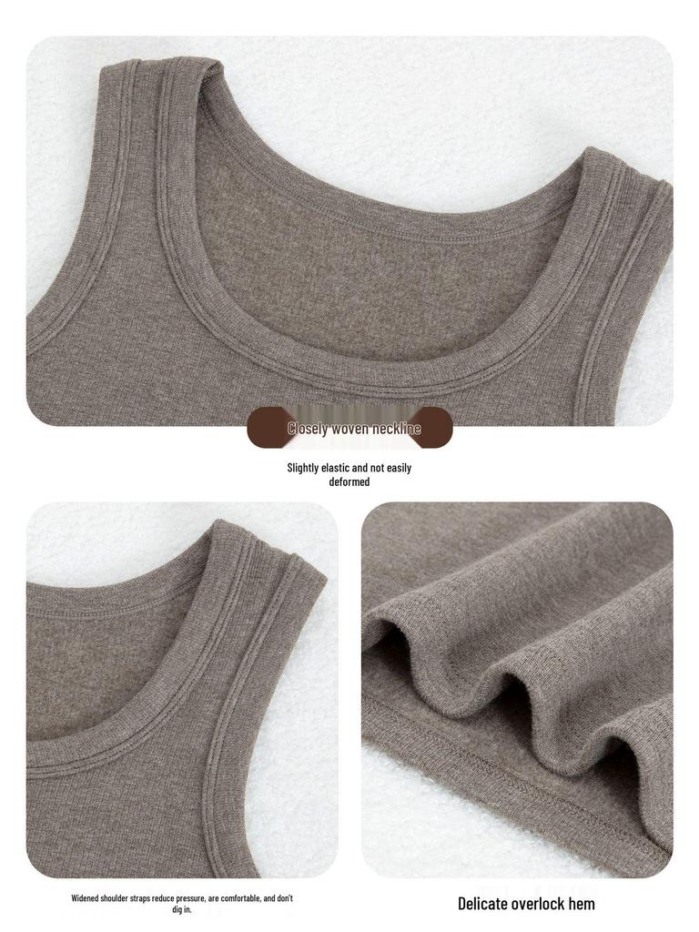 Женская приталенная майка без рукавов с начесом - Теплый базовый слой для осени/зимы
