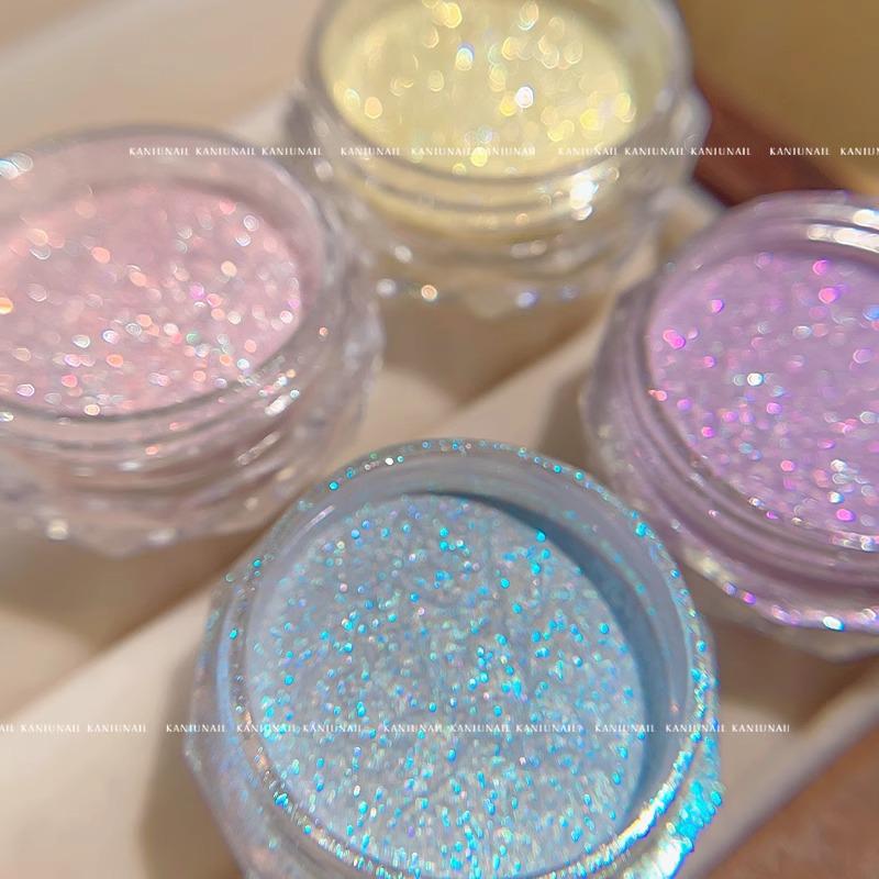 Фееричная мерцающая пудра для ногтей - Ледяной прозрачный нюдовый хайлайтер для ногтей салонного качества