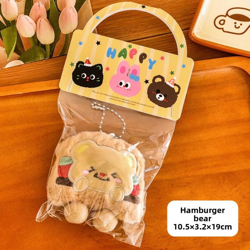 Милый молочно-желтый брелок-медвежонок, студенческая мультяшная плюшевая игрушка, маленькая подвеска, снимающая стресс пищащая кукла-подвеска