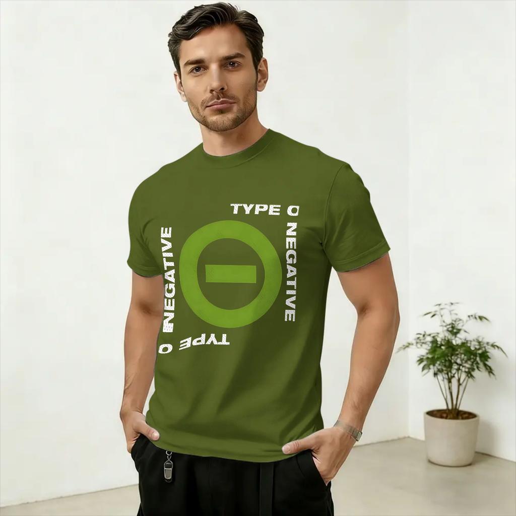 Забавная футболка группы Type O Negative Унисекс Круглый вырез Чистый хлопок Короткий рукав Футболка с принтом