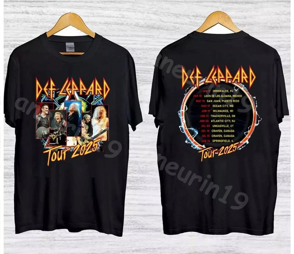 Футболка Def Leppard Тур 2025 S-5XL Подарок фанату Унисекс Футболка