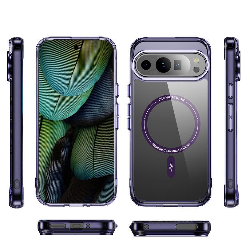 Магнитный прозрачный чехол для телефона Google Pixel 8, 9, 9A, 8 Pro, 10 Pro, 10 Pro XL