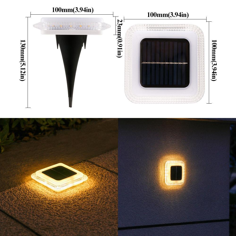 Водонепроницаемые солнечные наземные светильники 360° LED Светодиодные напольные светильники Солнечные уличные светильники Сад