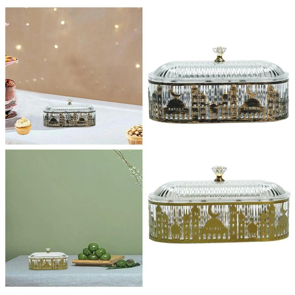 Декоративный поднос для обеденного стола Ид Мубарак Контейнер для сухофруктов Рамадан Десерт Коробка для хранения Настольный