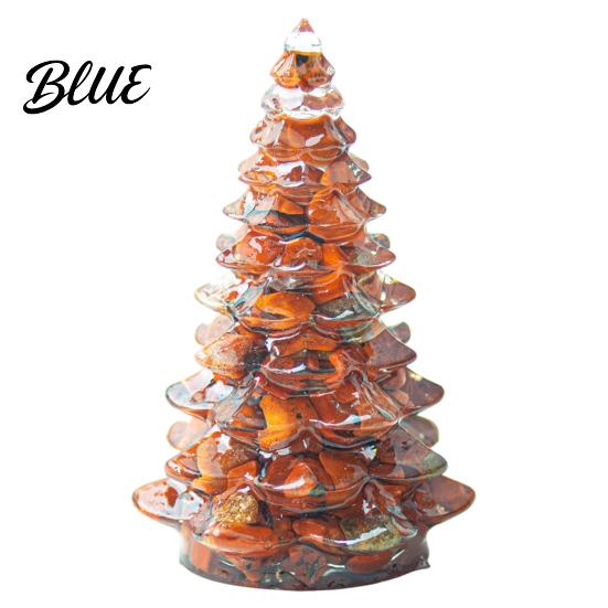 Sophisticated Room Ornament Resin Christmas Tree Figurine, Crystal Desktop Ornament, Modern Art Miniature Holiday Decoration for Home Office,