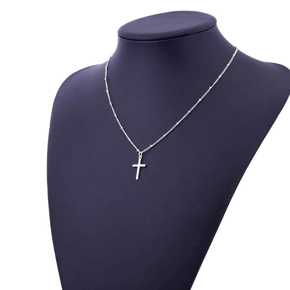 Fashion Simple Alloy Cross Pendant Necklace Female Charm Jewelry Party Gift