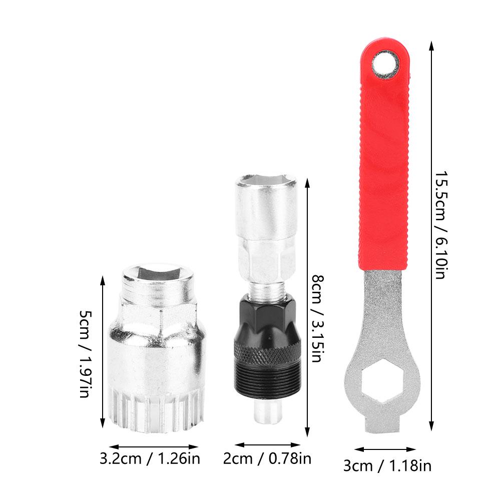 Crank Extractor Bottom Bracket Remover Steel Crankset Repair Tool Set for Bicycle Bike