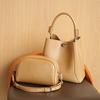 Bucket Bag Handbag Leather Shoulder Female Bun Mother Bag Soft Leather Simple Fashion Crossbody Bag