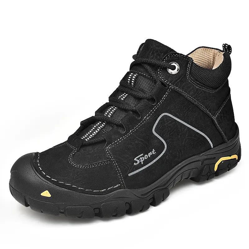 Men's Hiking Shoes Leather Outdoor Shoes Wear-resistant Men Trekking Walking Hunting Tactical Sneakers