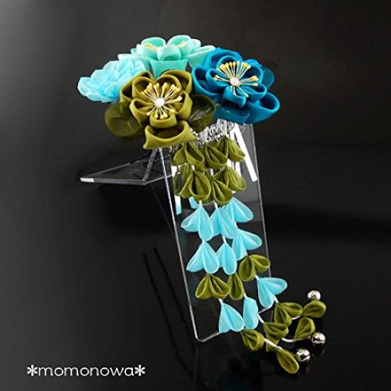 Hair Hanging Wisteria Hair Accessory Tsumami-zaiku Ornament, Coming-of-Age Ceremony, Wedding, Kimono, Yukata,