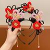 Chinese Style Flower Tassel Headband Antique New Year Headdress Sweet Hanfu Hair Hoop
