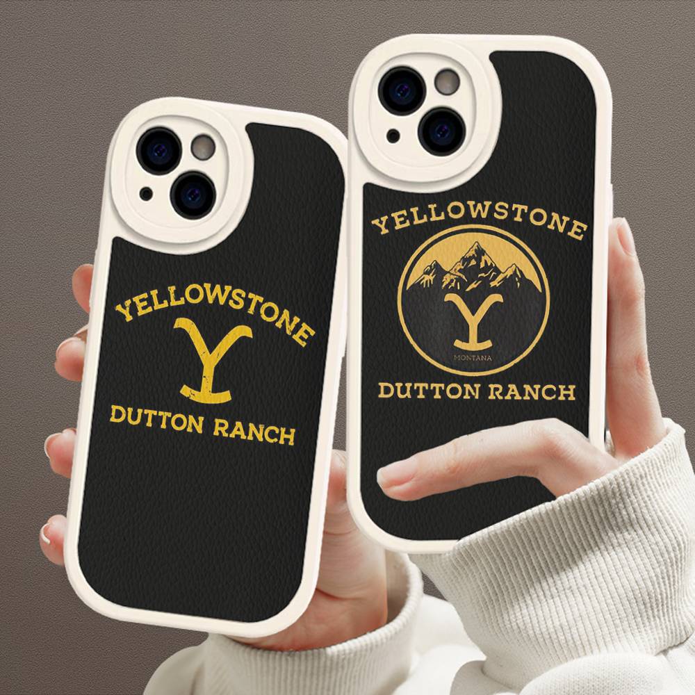 Y-Yellowstone D-Dutton R-Ranch Logo For IPhone 16 15 14 16E 13 12 11 Pro Max Plus Phone Leather Case