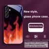 Простой Зеленый Огонь Для Samsung Galaxy A01 A02 A03 Core A04 A14 4G A13 54 34 31 20 25 23 22 5G S21 Ultra S20 Стеклянный Чехол Для Телефона