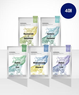 Маска-обертывание Derma Synergy 4 листа 5 типов Подавление пятен Эластичность пор Барьер влаги Успокоение проблемных зон Тонизирование следов