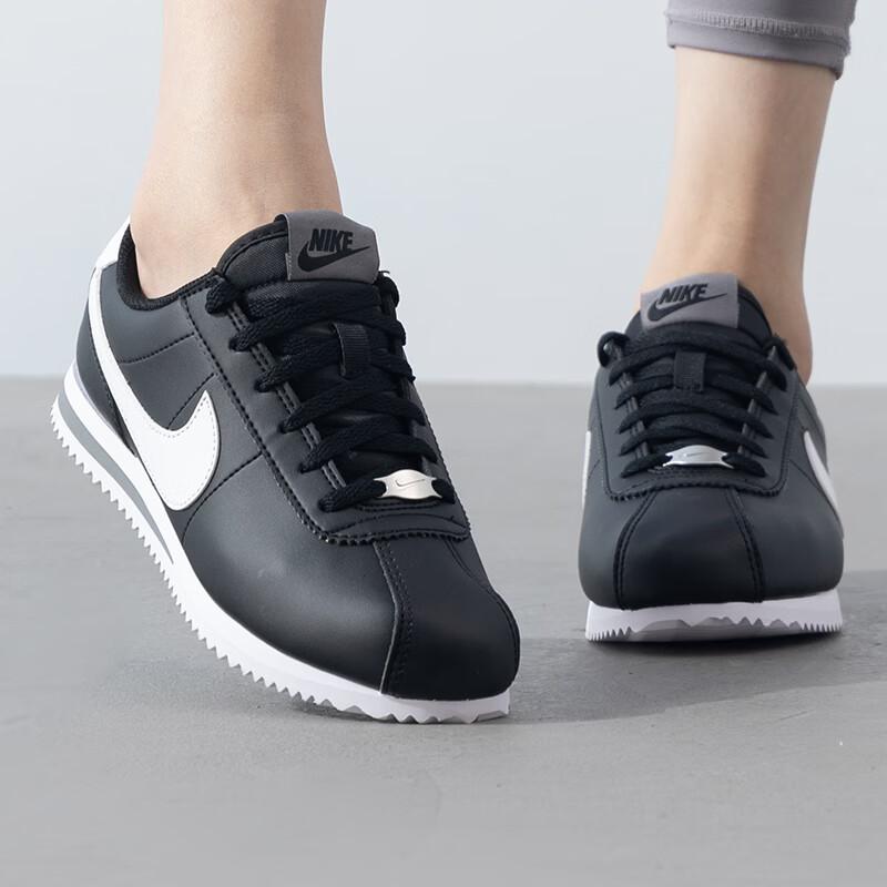 Nike Cortez Искусственная кожа Нескользящие Низкие Детские Lifestyle Кроссовки Черный Белый DM0950-001