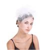 (Projector)Women Flower Mesh Ribbons Feathers Headband Cocktail Tea Party Hat Headwear