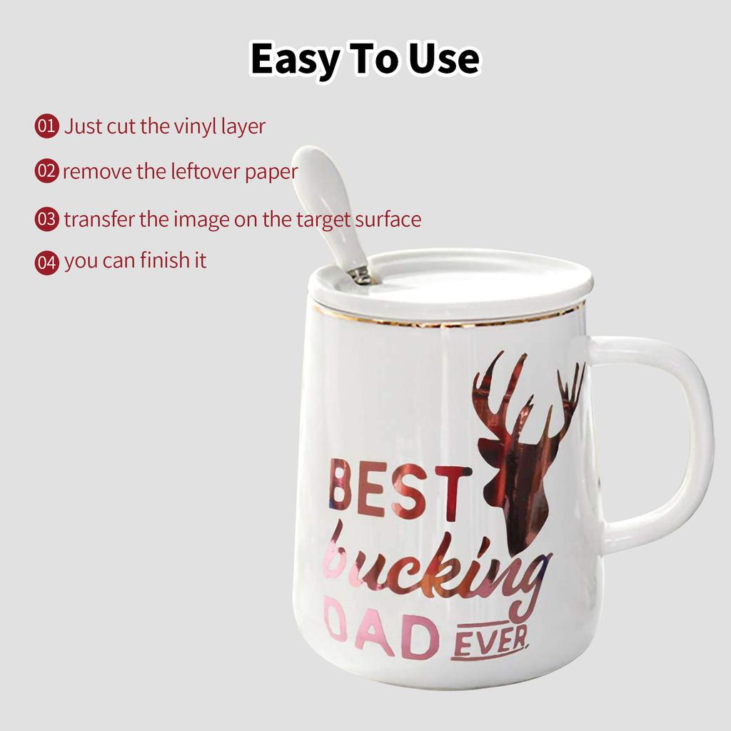 Клейкий виниловый лист 30 x 100 см/12 x 40 дюймов Легко режется и рвется Виниловая пленка из ПВХ, совместимая с Cricut