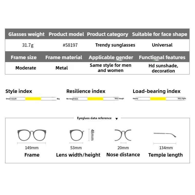Retro Square-framed Punk Metal Myopia Sunglasses Simplicity Elegant and Versatile UV Resistant Comfortable Durable 0 To -4.0
