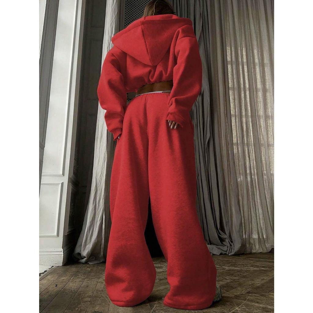 Autumn and Winter Women's Fashion Long Sleeve Sports and Leisure Hoodie Set Two Piece Set