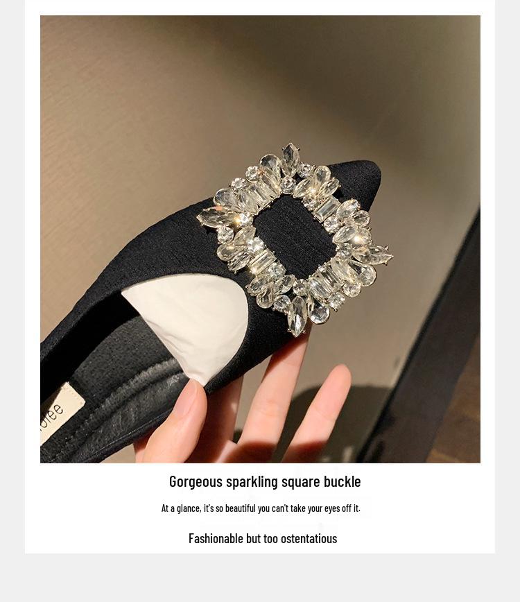 Студия Grape Mom: Весенние французские балетки с острым носком и стразами для женщин