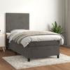 3142876 vidaXL Divan Bed and Mattress Dark Grey 90x190 Cm Velvet