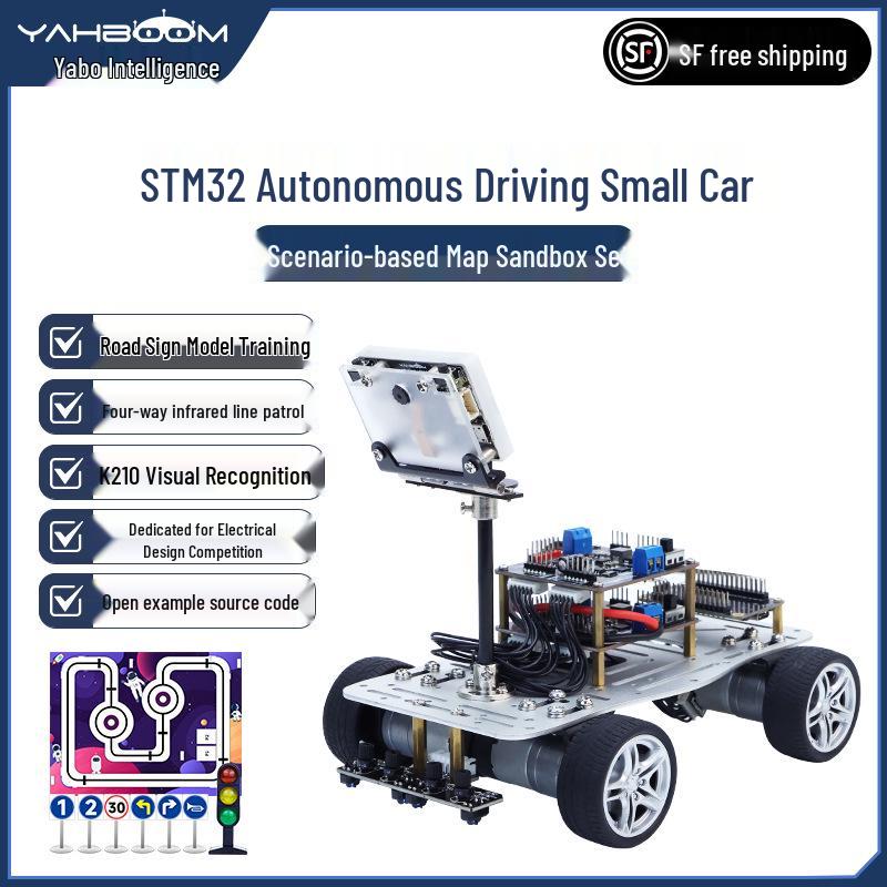 Автономный автомобиль STM32 AI Vision с полноприводным шасси и электрической системой K210