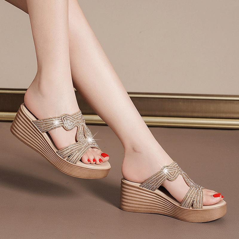 New Women Summer Comfort Breathable Sandals Platform Shoes Wedge High Heel Open Toes Fashion Beach Causal Sandal