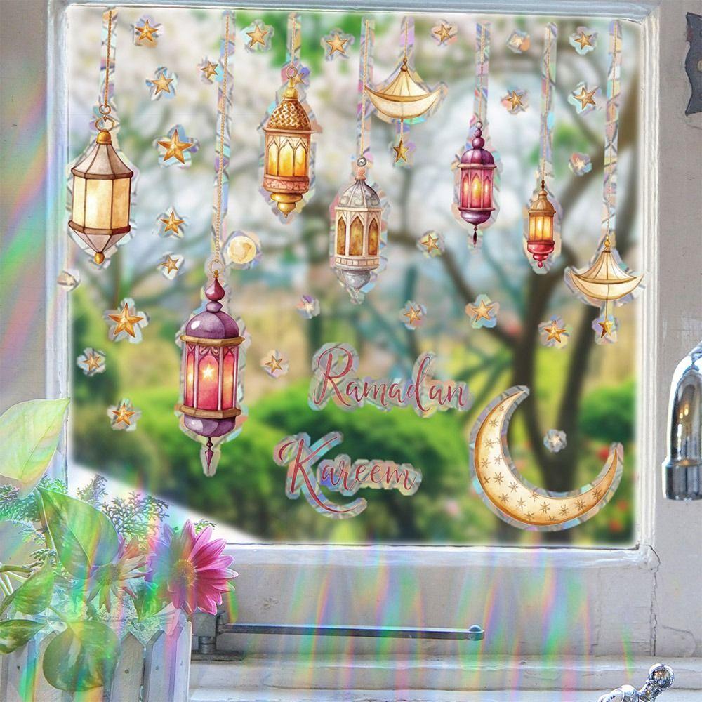 Star Moon Ramadan Kareem Decals Multicolor Mural Eid Mubarak Wall Stickers  Home Decoration