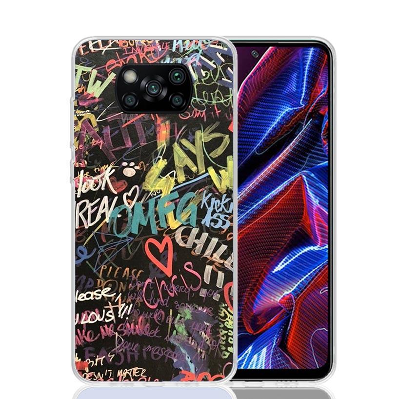 Graffiti Fashion Cool Phone Case For Xiaomi Poco F7 Ultra X7 X6 Pro X5 Redmi 15 15C 13 13C 12 12C 10 10A 10C 9 9A 9C 9T Shell Po