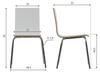 White plywood chair with stainless steel frame. Model WERDI B