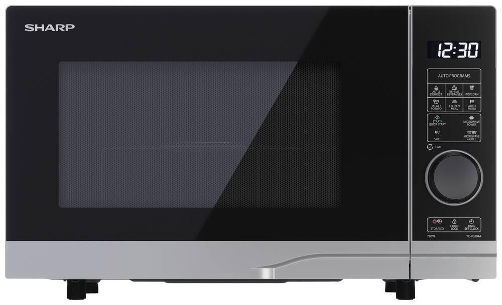 Sharp YC-PG204AE-S Microwave Oven 20L 700W Silver