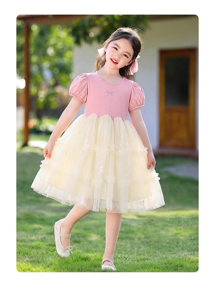 Girls' Dress with Three-Dimensional Bow