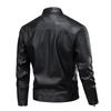 Куртка из искусственной кожи Осень и Зима Мужская Куртка-стойка Мотоциклетный костюм Кожаная куртка на молнии