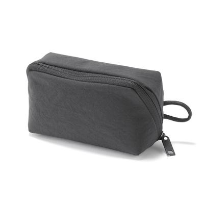 MUJI Мятый нейлон Темный 11 x 6 x 84473913 Широко открывающаяся косметичка, Серый, Маленький, Прибл.. 3,5 см,