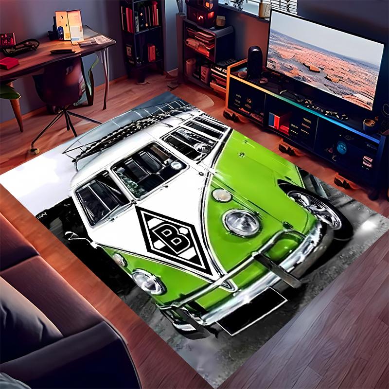 1pc Borussia Monchengladbach logo Print Area Rug - Soft,Washable Non-Slip Indoor Mat for Office Chairs,Living Room,Home Office Decorative Rug