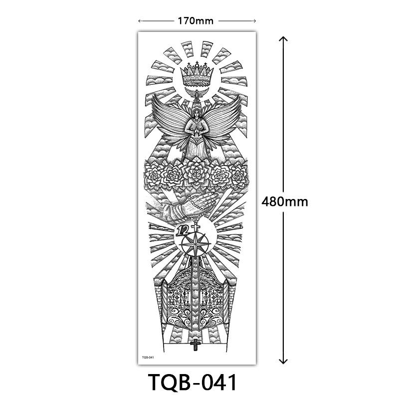 Наклейка-тату на всю руку, Наклейка-тату на всю руку с большой картинкой, Наклейка-тату с цветами на руку Тату