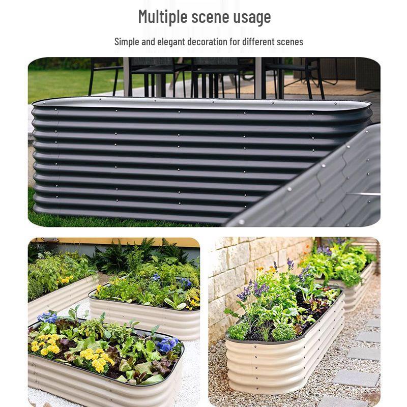 Movable Metal Planter Box for Flowers, Vegetables, and Gardens