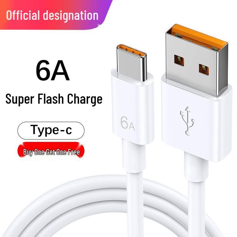 Кабель USB Type-C для быстрой зарядки 6A для Huawei, Xiaomi, Redmi, Vivo, Honor