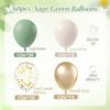 60Pcs Sage Green Sand White Metallic Gold Confetti Balloons for Boho Birthday Wedding Bridal Baby Shower Engagement Party Decor 5