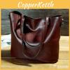 Retro Fashion Women Solid Colours Leather Tote Bag Large Capacity Waterproof