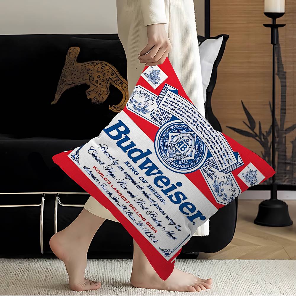 King Of Beer B-Budweiser Pillow Gifts Home Office Furnishings Bedroom Sofa Car Cushion Cover Case 45X45Cm