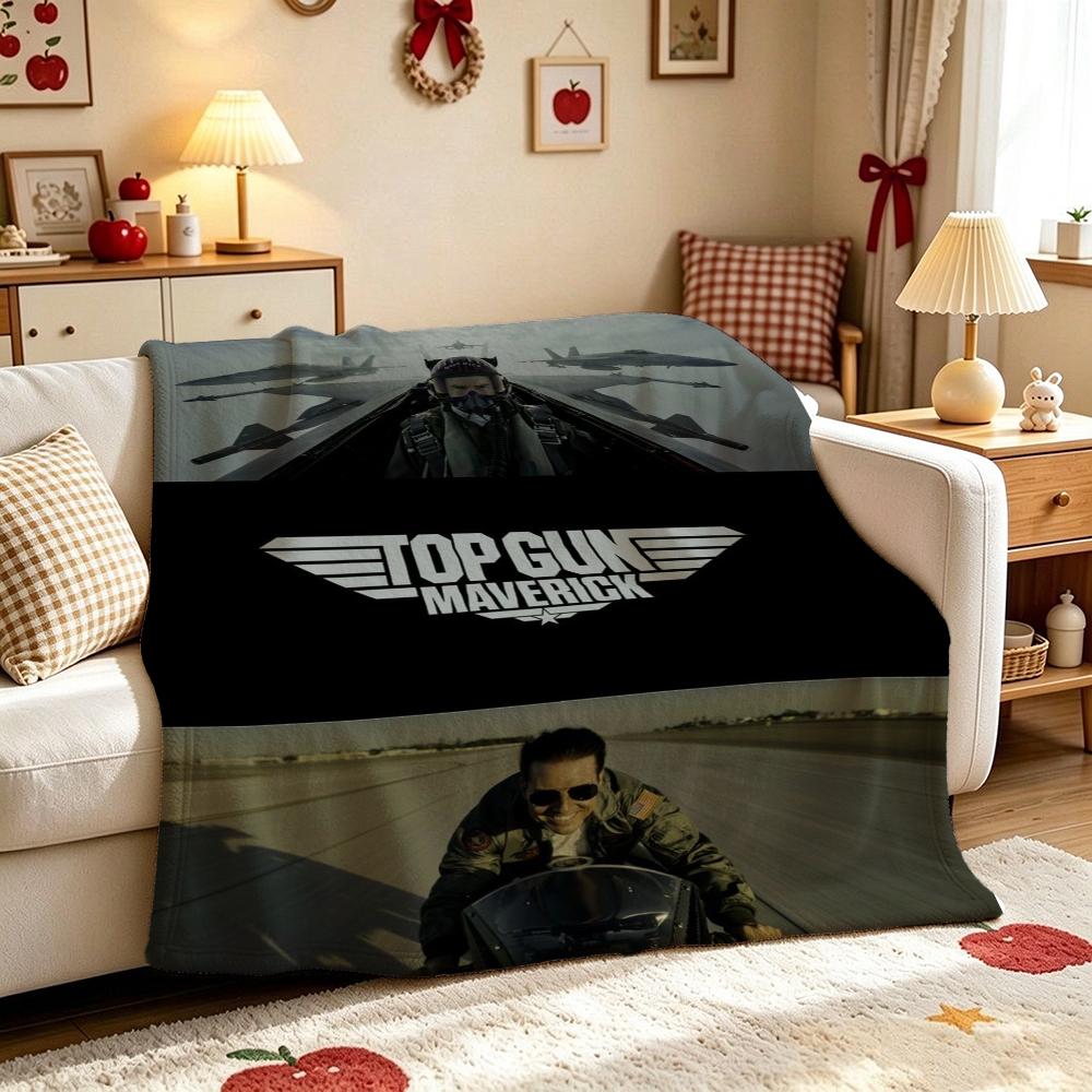 Top Gun Maverick Movie Poster Pattern Blanket Fluffy Plush Throw Blanket For Living Room Gaming Room Home Decor Holiday Gift